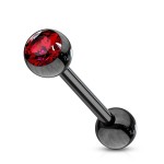 Piercing do jazyka černý (červená)