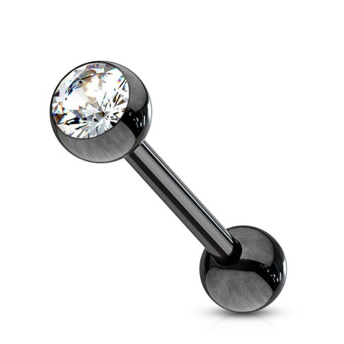 Piercing do jazyka černý (čirá)