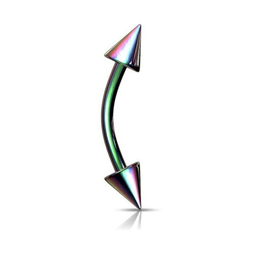 Piercing do obočí - kónus (duhová)