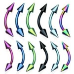 Piercing do obočí - kónus (fialová)