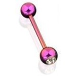 Piercing do jazyka se zirkonem (světle modrá)
