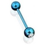 Piercing do jazyka se zirkonem (zelená)