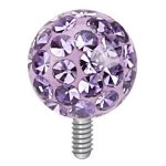 Microdermal - ozdobná část kulička se zirkony, 4 mm (modrá)