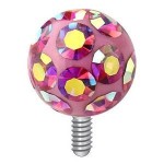 Microdermal - ozdobná část kulička se zirkony, 4 mm (modrá)