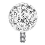 Microdermal - ozdobná část kulička se zirkony, 4 mm (růžová)