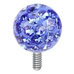 Microdermal - ozdobná část kulička se zirkony, 4 mm (růžová)