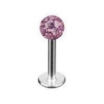 Piercing do brady - labreta se krystaly Swarovski® (červená)