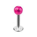 Piercing do brady - labreta se krystaly Swarovski® (tmavě růžová)