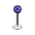 Piercing do brady - labreta se krystaly Swarovski® (světle modrá)