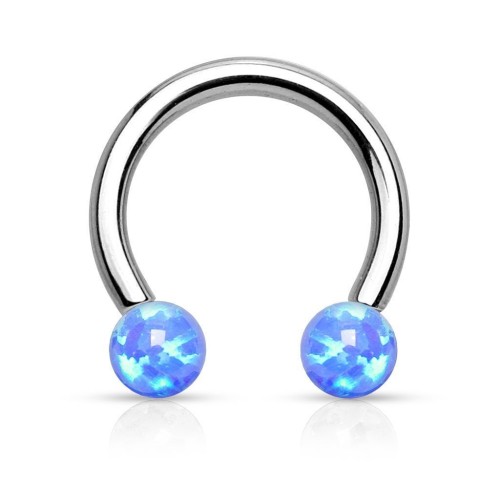 Piercing podkova opál (modrá)