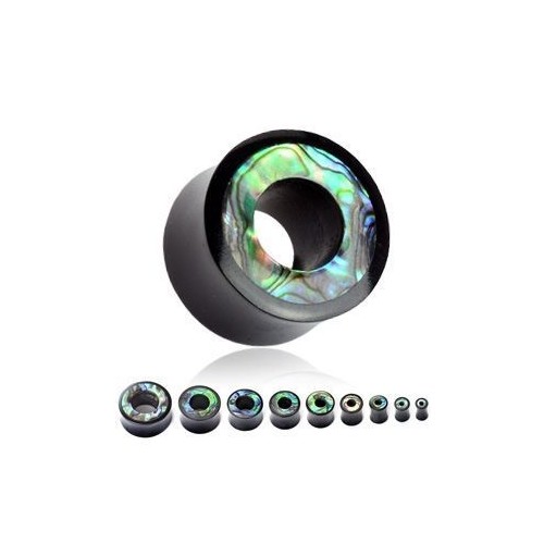 Plug do ucha z rohoviny vykládaný perletí (14 mm)