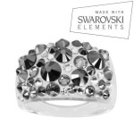Prsten s krystaly Crystals from Swarovski®, Hematite (53) [0]
