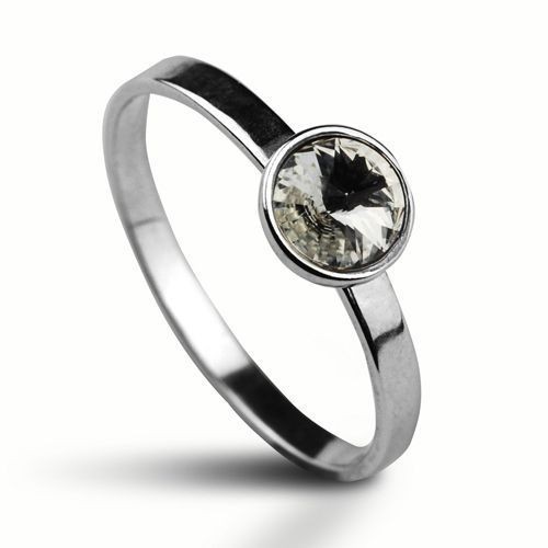 Stříbrný prsten s kamenem Crystals from Swarovski®, barva: CRYSTAL (1,40 g, 52)