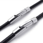 Kožený náhrdelník - ocelový uzávěr, tl. 4 mm (45 cm)