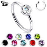 Piercing do nosu/ucha kruh se zirkonem (čirá)