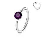 Piercing do nosu/ucha kruh se zirkonem (duhová)