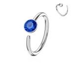 Piercing do nosu/ucha kruh se zirkonem (duhová)