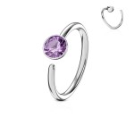 Piercing do nosu/ucha kruh se zirkonem (duhová)