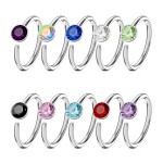 Piercing do nosu/ucha kruh se zirkonem (modrá)