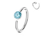 Piercing do nosu/ucha kruh se zirkonem (černá)