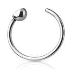 Piercing do nosu/ucha kruh se zirkonem (černá)