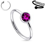 Piercing do nosu/ucha kruh se zirkonem (tyrkysová)