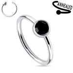 Piercing do nosu/ucha kruh se zirkonem (tyrkysová)