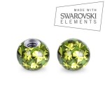 Náhradní kulička s krystaly Swarovski®, 3 mm, závit 1,2 mm (červená)