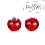Náhradní kulička s krystaly Swarovski®, 3 mm, závit 1,2 mm (červená) [9]