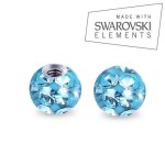 Náhradní kulička s krystaly Swarovski®, 3 mm, závit 1,2 mm (růžová)
