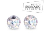 Náhradní kulička s krystaly Swarovski®, 3 mm, závit 1,2 mm (růžová)