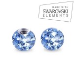 Náhradní kulička s krystaly Swarovski®, 3 mm, závit 1,2 mm (růžová)