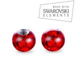 Náhradní kulička s krystaly Swarovski®, 3 mm, závit 1,2 mm (růžová)