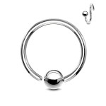 Piercing - kruh s kuličkou - rozevíratelný (1,6 x 8 mm, kulička 3 mm)