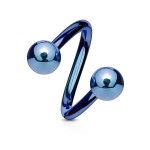 Piercing spirála modrá (1,6 x 11 mm, 5 mm)