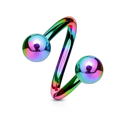 Piercing spirála duhová (1,6 x 11 mm, 5 mm)