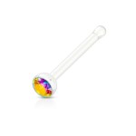 Akryátový piercing do nosu s kamínkem (fialová)