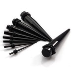 Akrylátový roztahovák do ucha černý (3 mm)