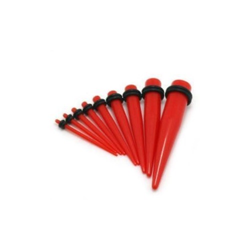 Akrylátový roztahovák do ucha červený (2 mm)