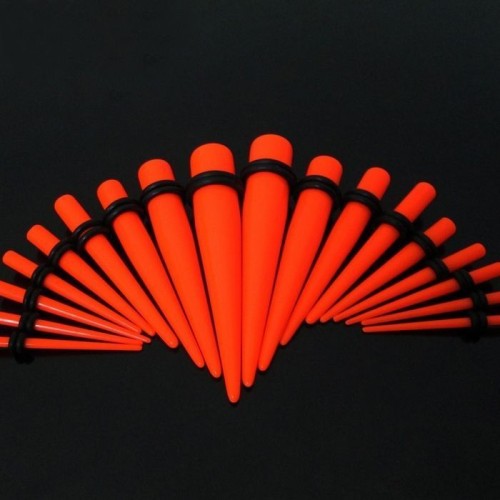 Akrylátový roztahovák do ucha oranžový (3 mm)