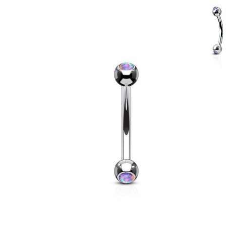 Piercing do obočí zdobený opálem (fialová)