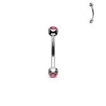 Piercing do obočí zdobený opálem (zelená)