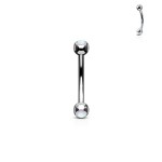 Piercing do obočí zdobený opálem (zelená)