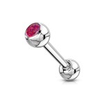 Piercing do jazyka s opálem (červená)