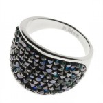 Ocelový prsten s krystaly Crystals from Swarovski®, BERMUDA BLUE (56) [0]