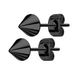 Ocelové náušnice - špičky černé (5 x 5 mm)