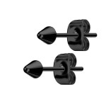 Ocelové náušnice - špičky černé (5 x 5 mm)