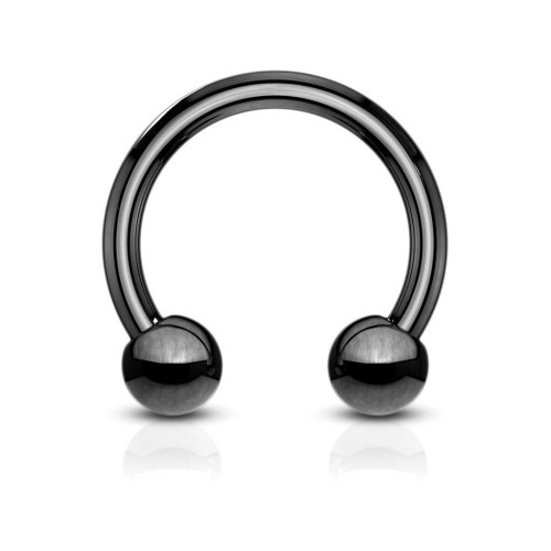 Piercing podkova, barva černá (1,2 x 8 mm)