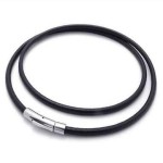 Kožený náhrdelník - ocelový uzávěr, tl. 5 mm (45 cm)