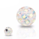 Náhradní kulička s krystaly Swarovski®, 10 mm, závit 1,6 mm (tyrkysová)